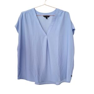 BANANA REPUBLIC Light Blue Pullover V-Neck Blouse Size XXL